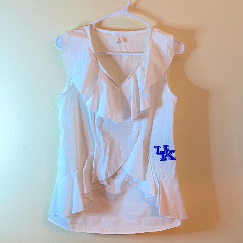 University of Kentucky UK embroidered ruffle top!